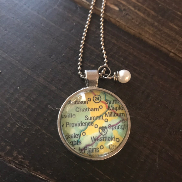 Necklace - Vintage Map Necklaces - CLEARANCE
