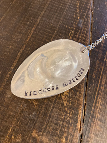 Necklace - Vintage Flatware -Kindness Matters