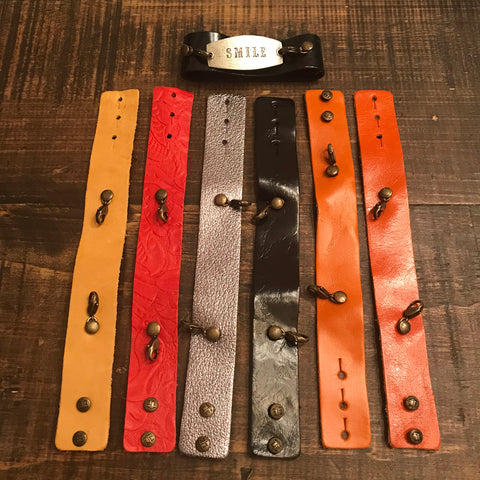 Bracelet - Lenny and Eva - Thin Leather Cuff Bracelet - CLEARANCE