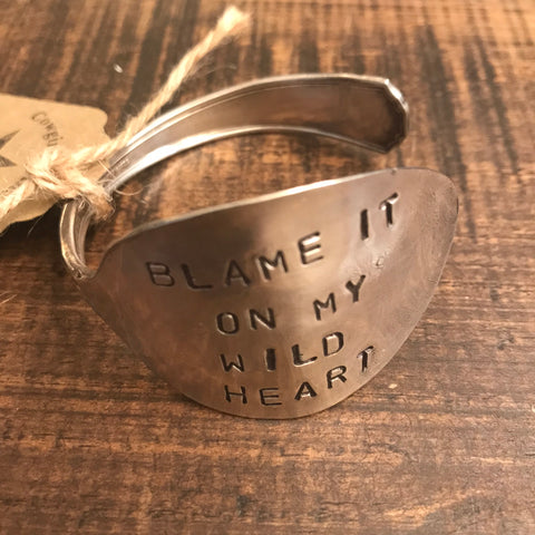 Bracelet - Vintage Spoon Bracelet - Blame It On My Wild Heart - CLEARANCE