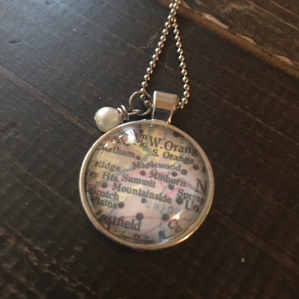 Necklace - Vintage Map Necklaces - CLEARANCE