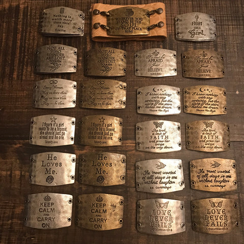 Bracelet - Lenny and Eva - Large Sentiment for Wide Leather Cuff Bracelet - CLEARANCE