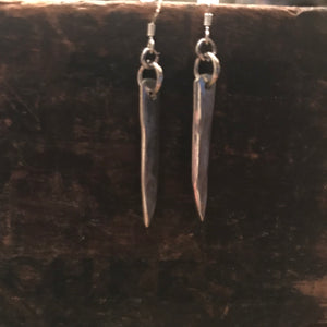 Earrings - Hammered Fork Tine - 1”