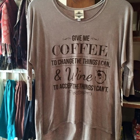 Women's Tee - Coffee and Wine - CLEARANCE