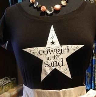 Women's Tee - Cowgirl in the Sand Star - Black - CLEARANCE
