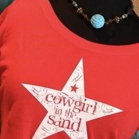 Women's Tee - Cowgirl in the Sand Star - Red - CLEARANCE