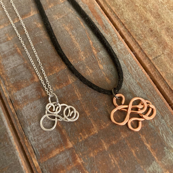 Necklace - To Infinity and Beyond - Sterling Silver/Suede Cord