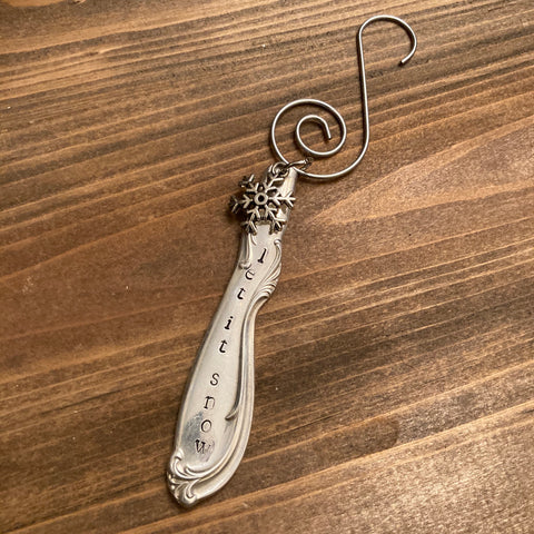 Ornaments - Stamped Flatware - Let It Snow