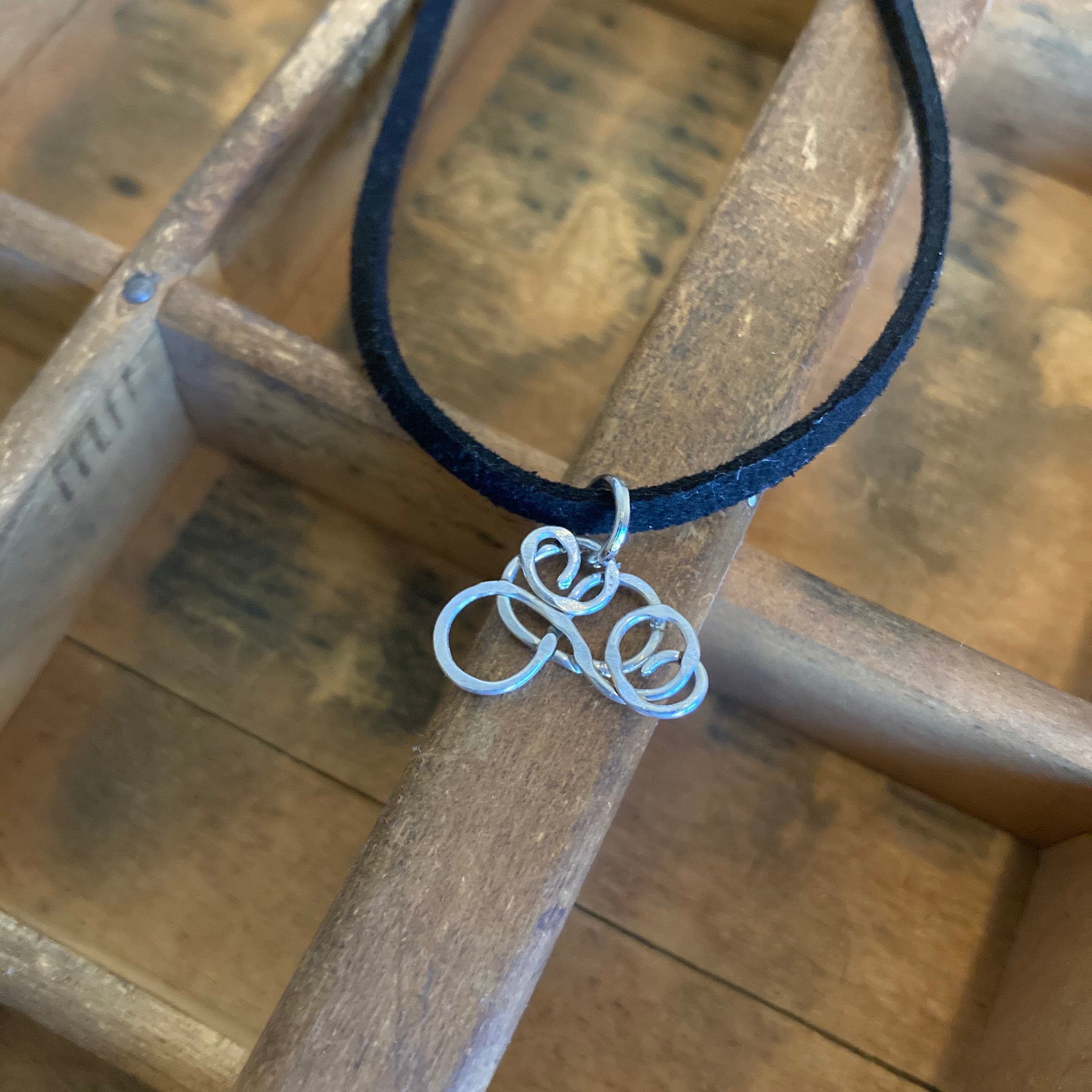 Necklace - To Infinity and Beyond - Sterling Silver/Suede Cord