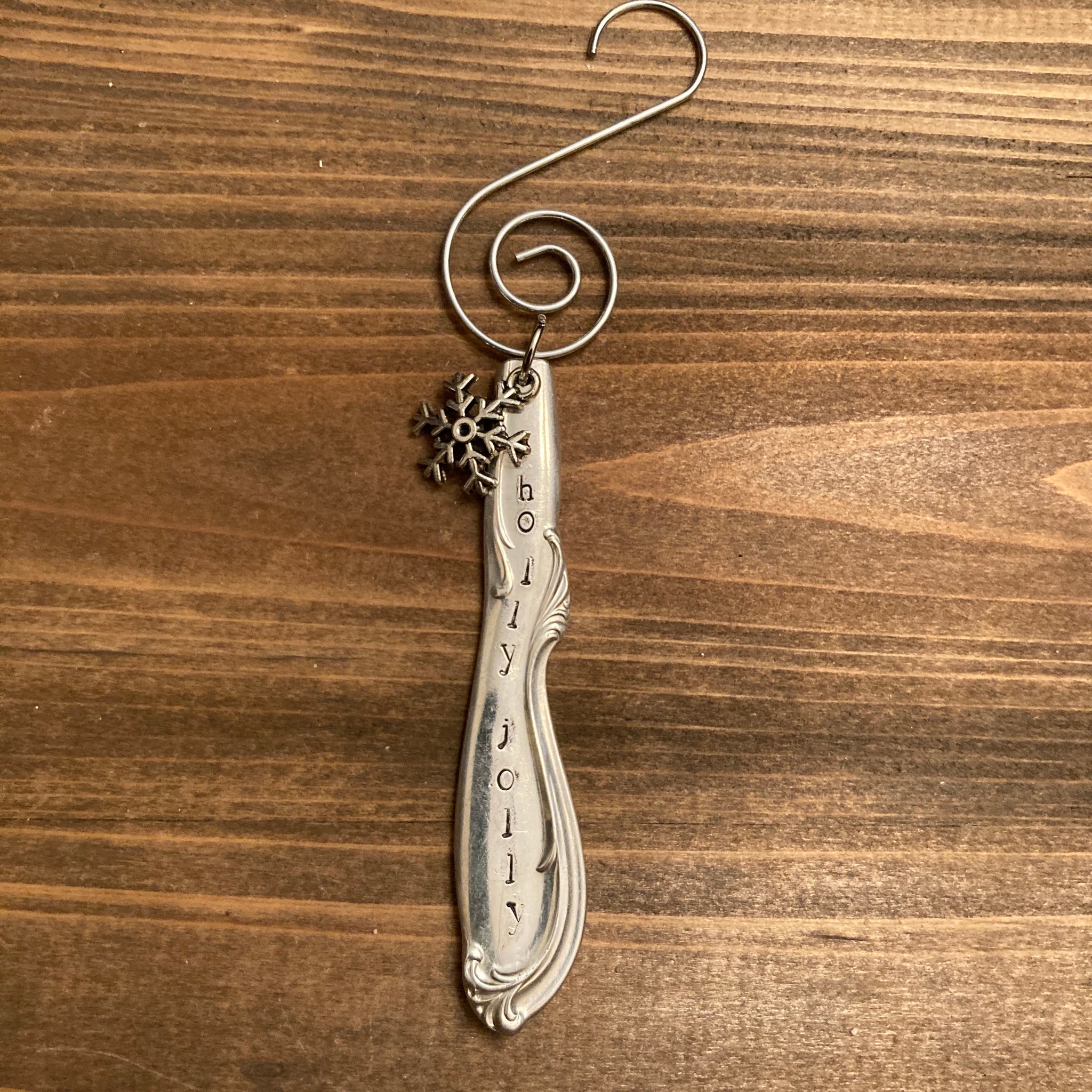 Ornaments - Stamped Flatware - Holly Jolly