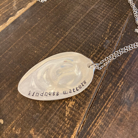 Necklace - Vintage Flatware -Kindness Matters